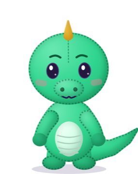 A plush dinosaur